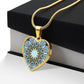 Graphic Heart Pendant + Necklace - Abstract Mandala