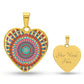 Graphic Heart Pendant + Necklace - Abstract Mandala