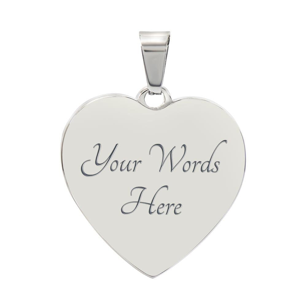 Graphic Heart Pendant + Necklace - Blessed Beyond Measure