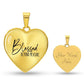 Graphic Heart Pendant + Necklace - Blessed Beyond Measure