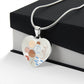 Pendentif + Collier Coeur Graphique - Visage de Femme Abstrait