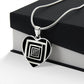Graphic Heart Pendant + Necklace - Abstract Cyclone