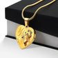 Graphic Heart Pendant + Necklace - Abstract Bull