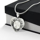 Graphic Heart Pendant + Necklace - Ornamental Flower