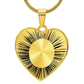 Graphic Heart Pendant + Necklace - Ornamental Flower