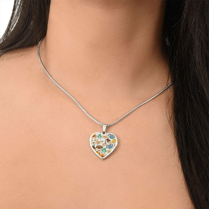 Graphic Heart Pendant + Necklace - Animal Heads