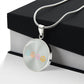 Graphic Circle Pendant + Necklace - Peace Sign