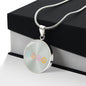 Graphic Circle Pendant + Necklace - Peace Sign