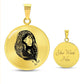 Graphic Circle Pendant + Necklace - Woman In Turban