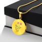 Graphic Circle Pendant + Necklace - Watercolor Flower