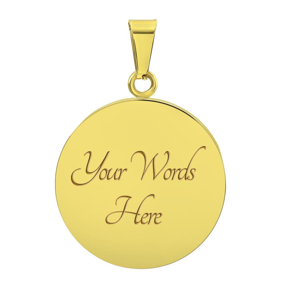 Graphic Circle Pendant + Necklace - Tree Logo
