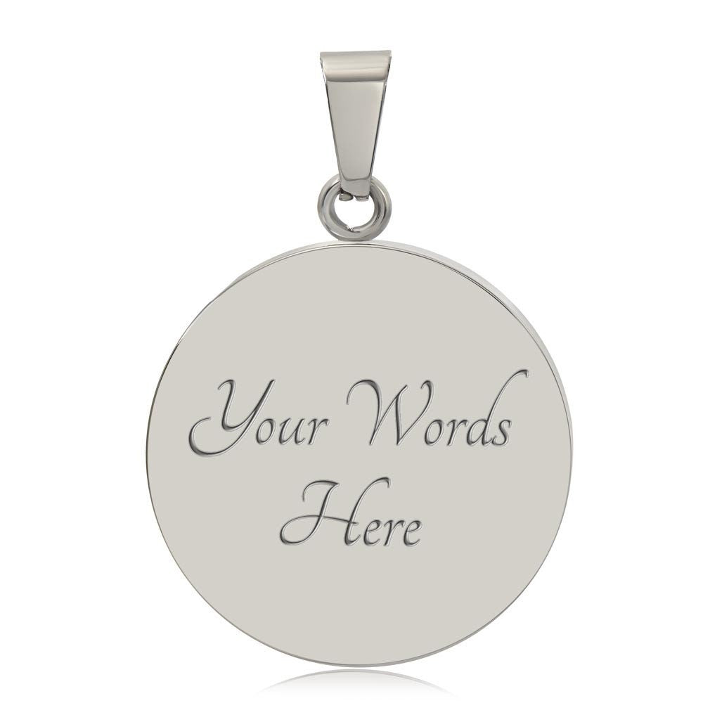 Graphic Circle Pendant + Necklace - Tree Logo