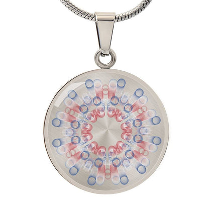 Graphic Circle Pendant + Necklace - Molecular Abstract Art