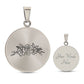 Graphic Circle Pendant + Necklace - Line Art Flower