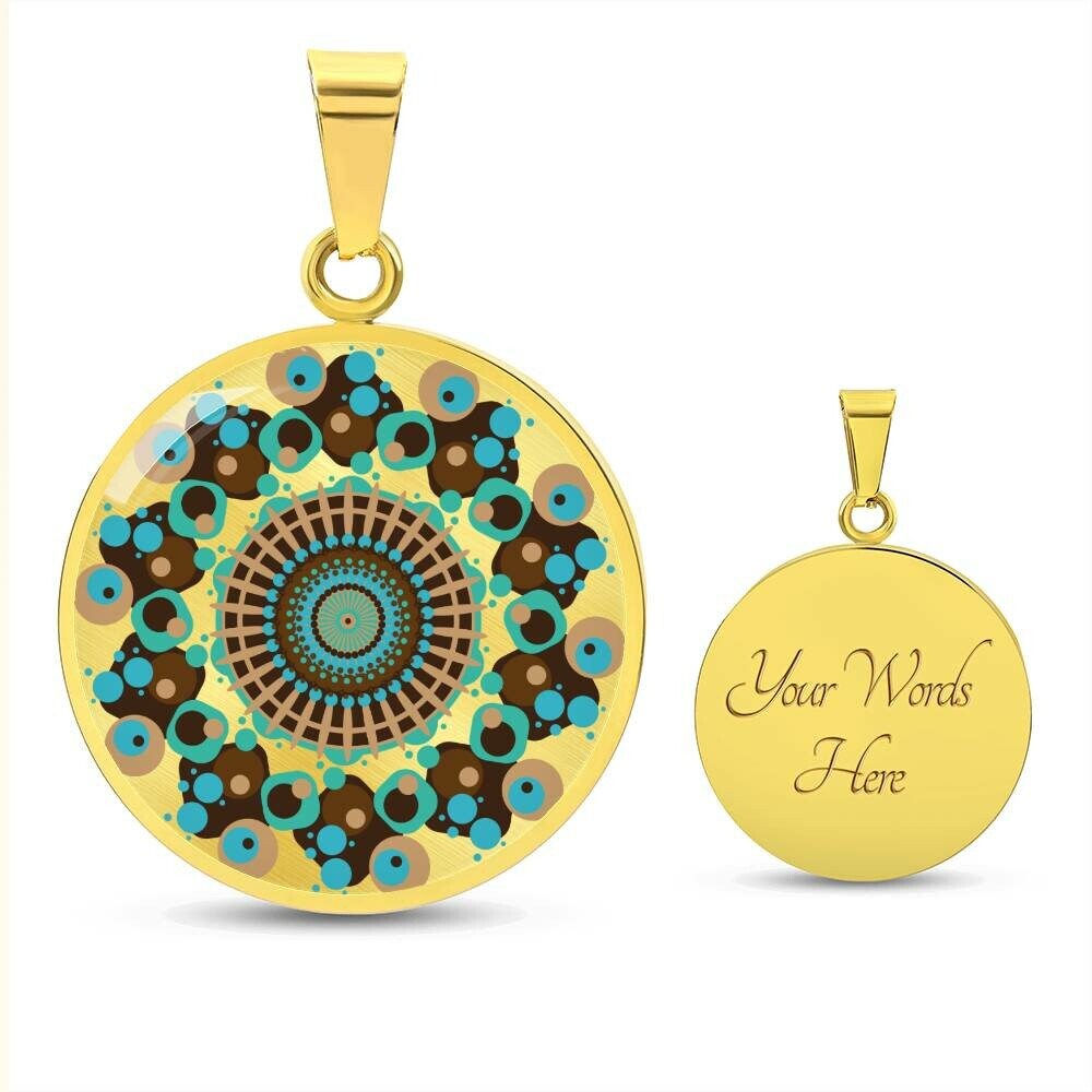 Graphic Circle Pendant + Necklace - Abstract Mandala 8
