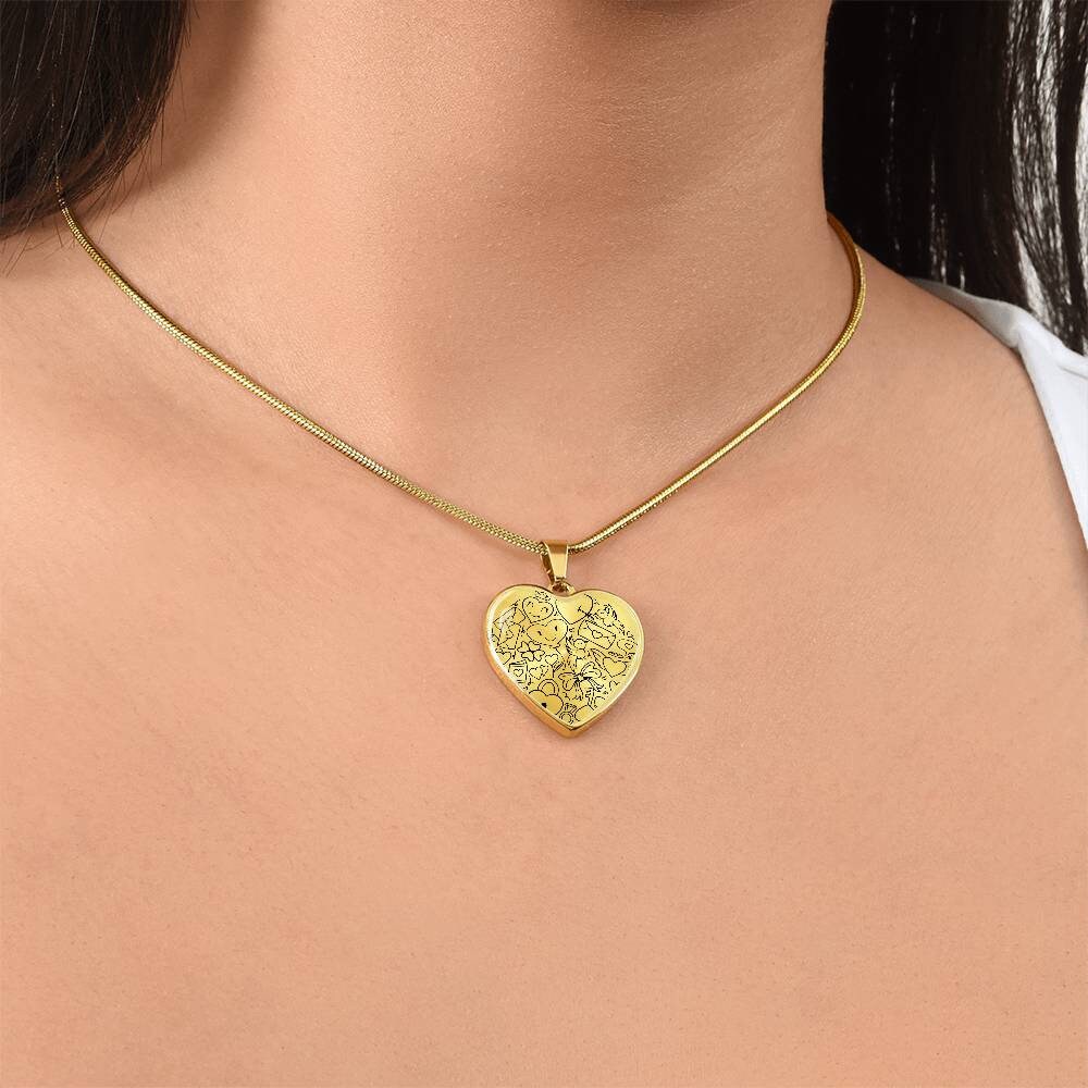 Colgante + Collar de Corazón Gráfico - Love Valentine