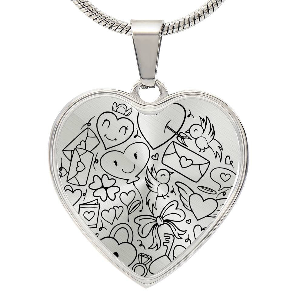 Colgante + Collar de Corazón Gráfico - Love Valentine