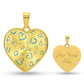 Graphic Heart Pendant + Necklace - Blue Heart Pattern