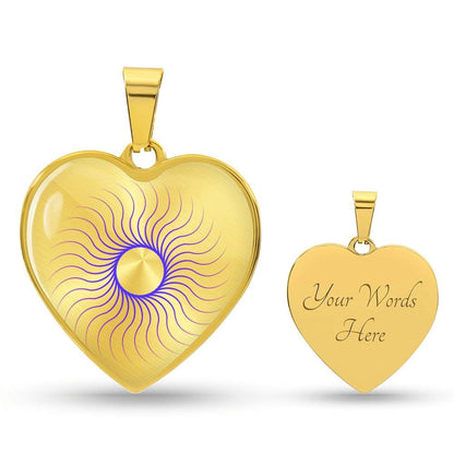 Graphic Heart Pendant + Necklace - Sun