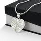 Graphic Heart Pendant + Necklace - Abstract Mandala