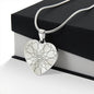 Graphic Heart Pendant + Necklace - Abstract Mandala