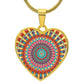 Graphic Heart Pendant + Necklace - Abstract Mandala
