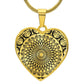 Graphic Heart Pendant + Necklace - Black Geometric Mandala
