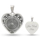 Graphic Heart Pendant + Necklace - Black Geometric Mandala