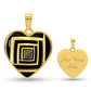 Graphic Heart Pendant + Necklace - Abstract Cyclone