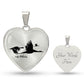 Graphic Heart Pendant + Necklace - Flock of Swan