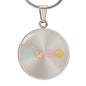 Graphic Circle Pendant + Necklace - Peace Sign