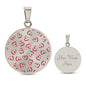 Graphic Circle Pendant + Necklace - Red Hearts