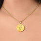 Graphic Circle Pendant + Necklace - Watercolor Flower
