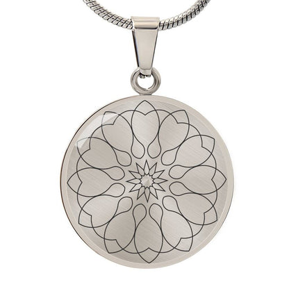 Graphic Circle Pendant + Necklace - Abstract Mandala 4