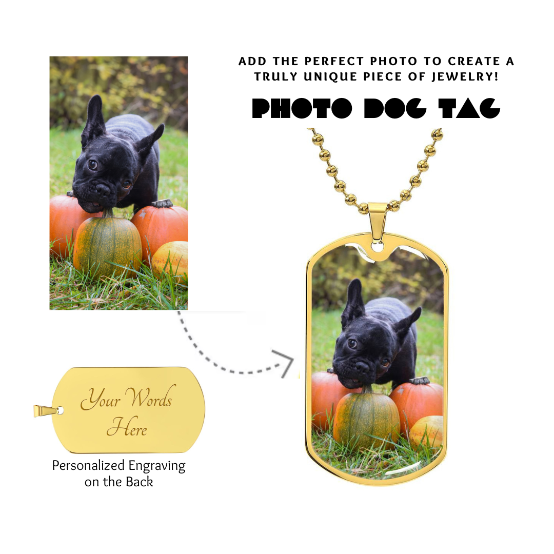 Photo Dog Tag Necklace, Custom Picture Dog Tag Necklace, Military Dog tag, Men Engraved Necklace, Graphic Dog tag, Personalized Gift for him