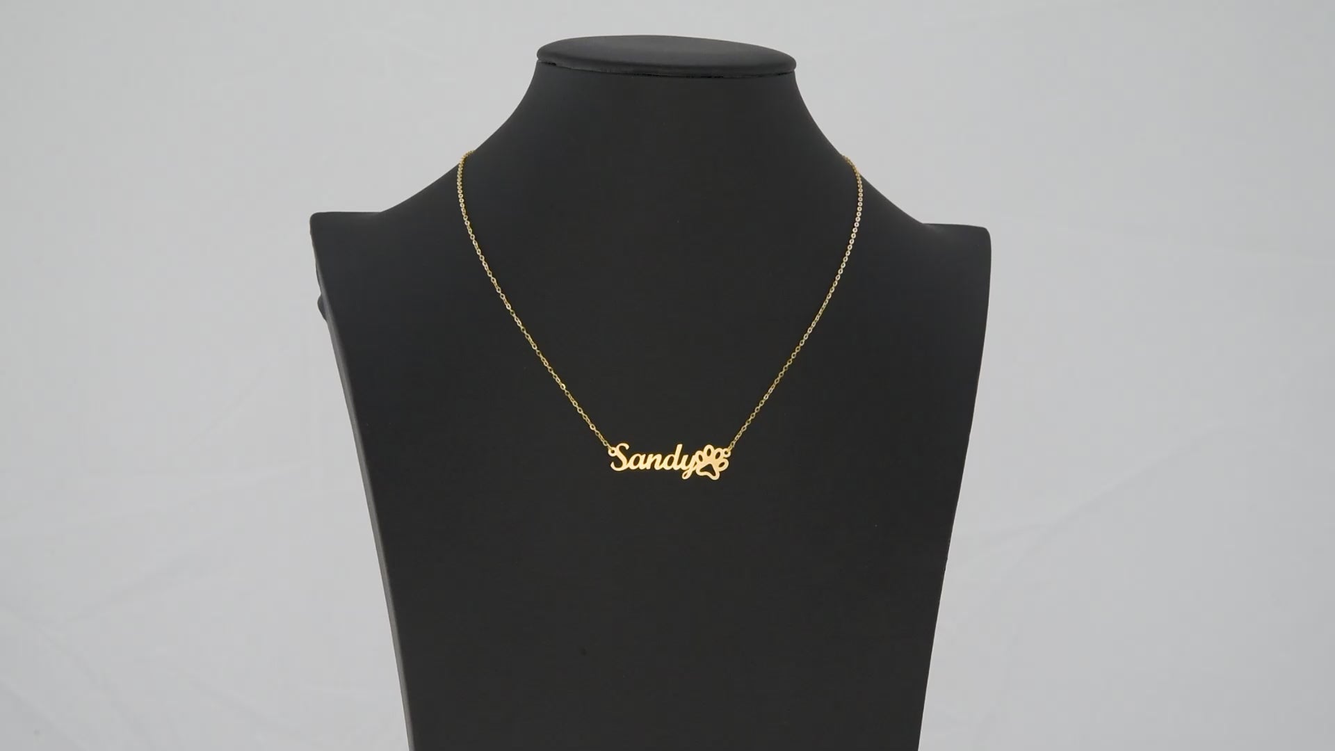 Name Necklace With Paw, Personalized Dog Name Necklace, Pet Name Jewelry, Custom Name Pendant, Keepsake Necklace, Pet Memorial Gift for her