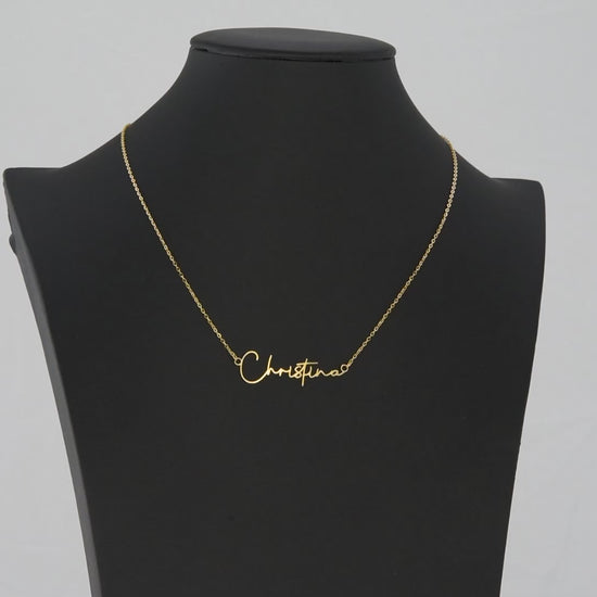 Signature Style Name Necklace, Personalized Name Jewelry, Custom Name Pendant, Mothers Day Gift, Valentine Gift for Her, Birthday Gift
